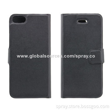 Slim Black Genuine Leather Cases for iPhone 5S with ID Card Slots, Soft TPU Holder